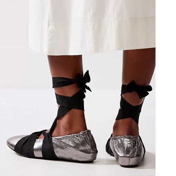 New Free People Cece Wrap Ballet Flats Size 7 - Picture 2 of 12